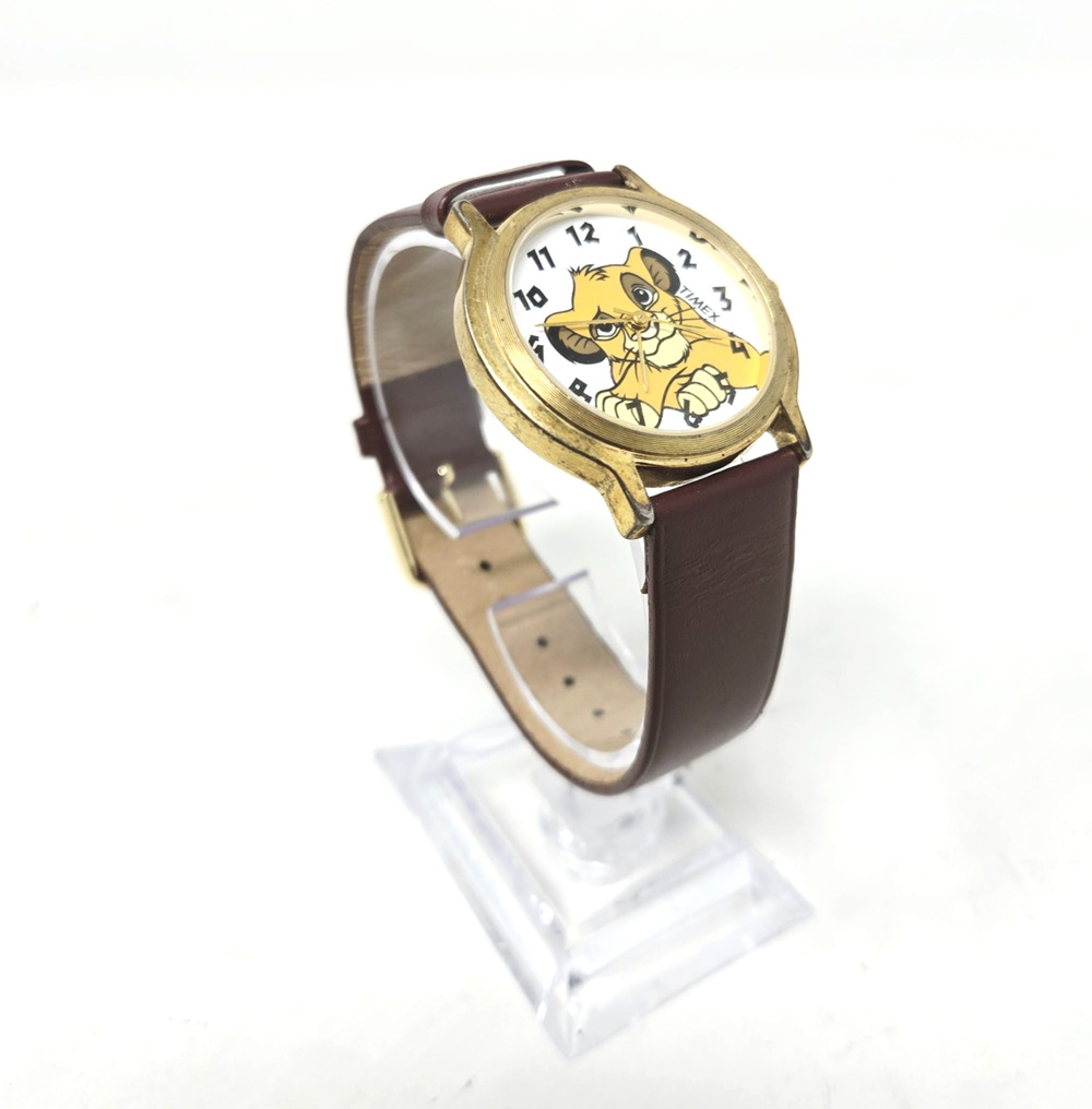 Timex Disney The Lion King Simba Brown Leather Braided Band Quartz Analog Watch